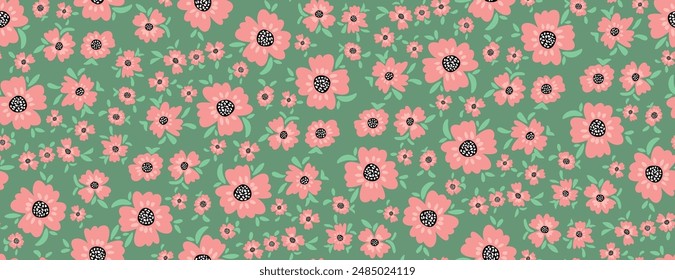 Vibrant floral pattern seamlessly displayed. Cherry blossoms.
