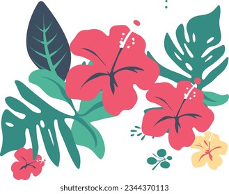 Vibrant floral set: Burst of colorful blooms, a joyful collection of diverse, vivid flowers. Perfect for adding cheer to any project
