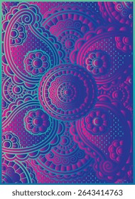 Vibrant Floral and Swirl Pattern - Psychedelic Vector Design