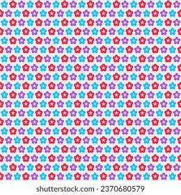 Vibrant flowers pattern with multi-colored abstract line design