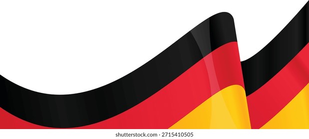 Lebendig fließende deutsche Flagge in roten, schwarzen und gelben Farben.