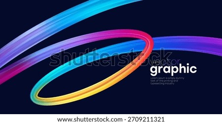 Vibrant, flowing rings across a dark canvas create energy, motion, and modern digital art in a clean vector illustration background
