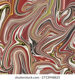 Vibrant fluid abstract artwork with bold color, flowing texture, swirling motion, and dynamic pattern in red, yellow, and white.