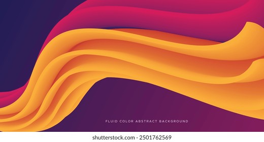 A vibrant, fluid colour abstract background featuring smooth, flowing waves in shades of orange, yellow, and magenta on a dark purple backdrop. Ideal for creative, modern, and dynamic designs.