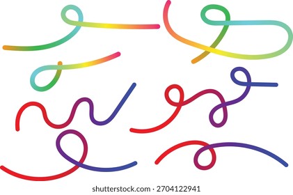Líneas fluidas vibrantes con gradiente de arco iris en el concepto de movimiento abstracto dinámico blanco.