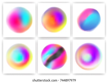 Vibrant fluid style circle design elements set