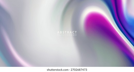 Design vibrante de onda fluida com tons de azul-turquesa e rosa luminosos fluindo através de um espaço abstrato claro, arejado, cinza-prateado.