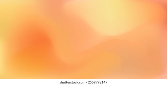 Vibrant fluid wavy orange, red and yellow vector mesh gradient background. Delicate soft shiny sun digital watercolor print for nature fire flame concept, lava explosion design, liquid banner