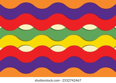 Um fundo de fluidez vibrante combina vermelho, amarelo, laranja, verde e roxo em padrões suaves e fluidos. A combinação dinâmica de cores cria um efeito visual vivo e cativante.