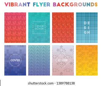 Vibrant Flyer Backgrounds. Alluring geometric patterns, delicate vector illustrations.