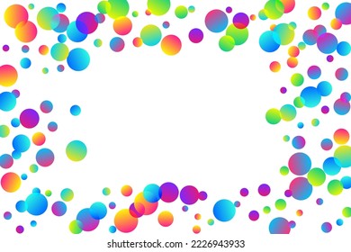 Vibrant flying confetti scatter vector illustration. Rainbow round particles festival decor. Surprise burst party confetti. Holiday celebration decor background. Gift streamers.