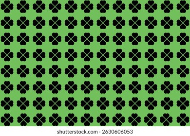A vibrant Four Leaf Clover pattern on a bright lime green background.