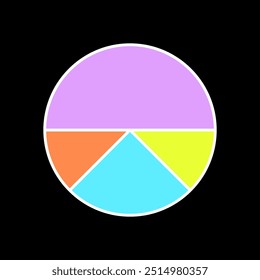 Vibrant four part circle chart for infographic