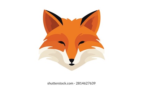 Vibrant fox head illustration highlighting playful and alert animal features suitable for wildlife, nature, and conservation projects.