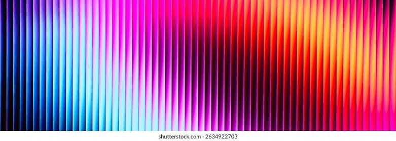 Vibrant fractal glass waves of neon blue pink red colors with glowing reflections. Abstract lines creating dynamic visual flow effect with light gradient and futuristic atmosphere. Vector illustration