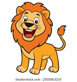 Vibrant full-body illustration of a joyful lion, perfect for lively and creative digital projects!
