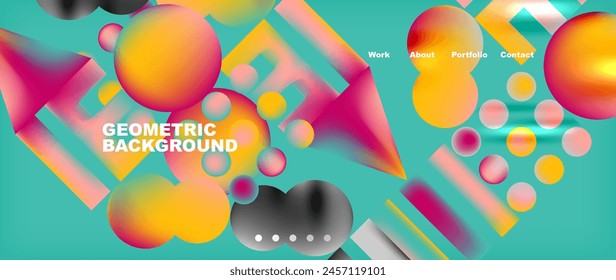 Patrón geométrico vibrante y divertido con Formas coloridas sobre un fondo azul eléctrico. Perfecto para una fiesta o evento con un diseño dulce y artístico