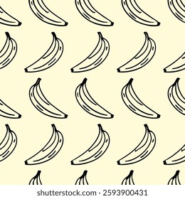 A vibrant and funny banana-themed seamless pattern. Perfect for textiles, wallpapers, packaging, and digital designs. High-quality vector illustration with a playful, tropical vibe.