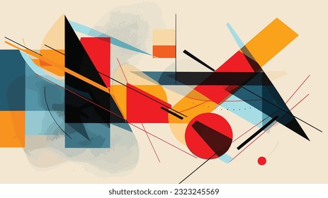 Vibrant Fusion: Abstract Illustration of Colorful Shapes of Dark Modernism