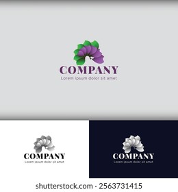 Vibrant Fusion: A Purple and Green Logo That Combines Boldness and Tranquility, Creating a Harmonious Visual Identity That Evokes Creativity, Balance, and Timeless Elegance