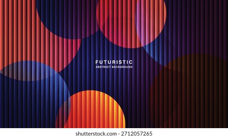 Vibrant Futuristic Abstract Background with 3D Colorful Circles and Glass Effect. Modern geometric texture, digital data flow, and dynamic design for presentations or technology header