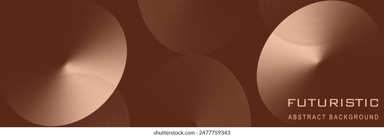 A vibrant, futuristic abstract background featuring circular gradient designs in shades of dark brown and light brown. The intricate line and dynamic color transitions create a modern, technological.