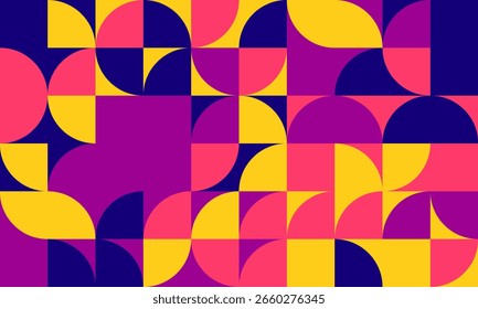 Fondo abstracto geométrico vibrante.  Los colores y Formas llamativos crean un diseño moderno y dinámico ideal para Sitios web, presentaciones o redes sociales.