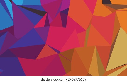 Vibrant Geometric Abstract Background with Triangles and Polygons