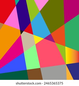 Vibrant geometric abstract. Multicolored polygon mosaic. Vector colorful design.