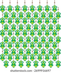 Padrão abstrato geométrico vibrante com losango simétrico e formas de linha criando uma textura óptica moderna. Perfeito para impressões têxteis, embalagens, papéis de parede e fundos digitais.
