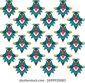 Lebendige geometrische abstrakte Muster mit symmetrischen Diamanten und Linien Formen schaffen eine moderne optische Textur. Perfekt für Stoffdrucke, Verpackungen, Hintergrundbilder und digitale Hintergründe.
