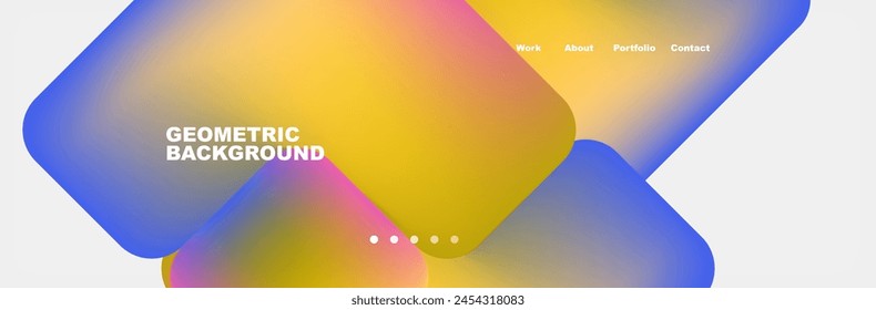 Un fondo geométrico vibrante con efectos borrosos en tonos ámbar, naranja y azul eléctrico, que se asemeja a un patrón líquido en el cielo. Este diseño artístico está lleno de colorido