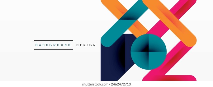 A vibrant geometric background featuring a circle in electric blue and magenta hues. The colorful pattern includes rectangles and tints, creating a striking art piece