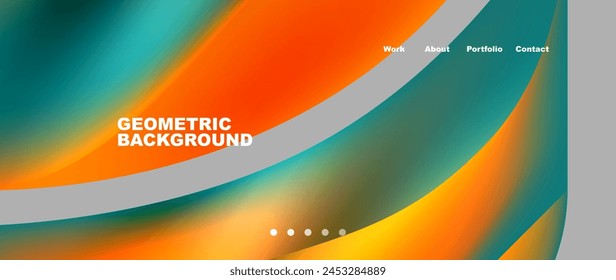 Un fondo geométrico vibrante con círculos de primer plano con colorido en ondas naranja, ámbar y azul eléctrico, creando un patrón hermoso e hipnotizante