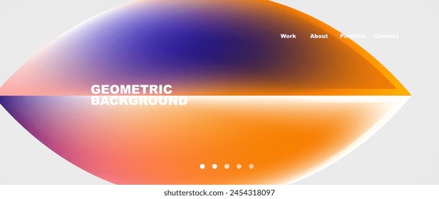 A vibrant geometric background featuring electric blue and peach colors with a closeup shot of a circle in the center, resembling an astronomical object in macro photography