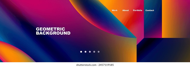 A vibrant geometric background with a rainbow of colors including purple, sky blue, violet, magenta, and electric blue. Perfect for any event or graphic design project