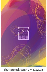 Vibrant Geometric Cover Design with Gradient and Abstract Lines, Figures for your Business.  Banner Fluid Rainbow Poster Design, Gradient Effect for Identity.