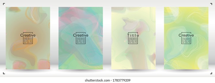 Vibrant Geometric Cover Design with Gradient and Abstract Lines, Figures for your Business.  Banner Fluid Rainbow Poster Design, Gradient Effect for Music Festival.
