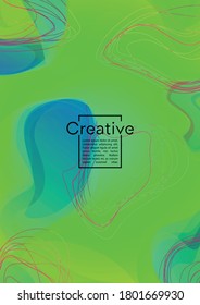 Diseño de portada geométrica vibrante con líneas de gradiente y abstracto, figuras para su negocio.  Diseño de afiches de arcoiris fluido y efecto degradado para el Festival de Música.
