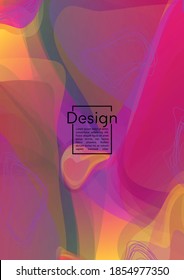 Vibrant Geometric Cover Design with Gradient and Abstract Lines, Figures for your Business.  Placard Fluid Rainbow Poster Design, Gradient Effect for Event.