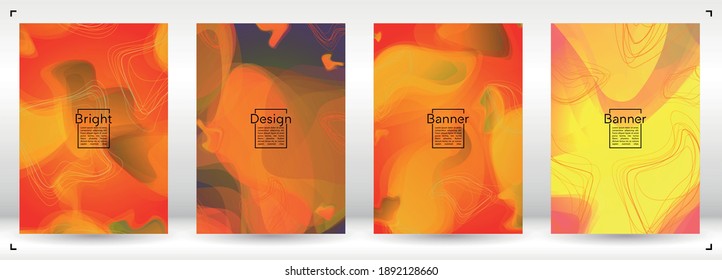 Vibrant Geometric Cover Design with Gradient and Abstract Lines, Figures for your Business.  Page Fluid Rainbow Poster Design, Gradient Effect for Electronic Festival.