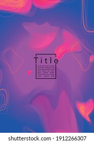 Lebhaftes Geometrisches Cover-Design mit farbigen und abstrakten Linien, Zahlen für Ihr Unternehmen.  Magazine Fluid Rainbow Poster Design, Farbeffekt für den Geschäftsbericht.
