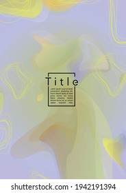 Vibrant Geometric Cover Design with Gradient and Abstract Lines, Figures for your Business.  Page Fluid Rainbow Poster Design, Gradient Effect for Electronic Festival.