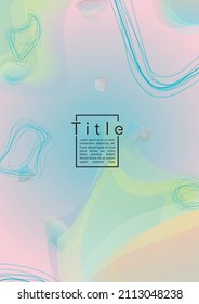 Vibrant Geometric Cover Design with Gradient and Abstract Lines, Figures for your Business.  Coverage Fluid Rainbow Poster Design, Gradient Effect for Annual Report.
