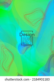 Vibrant Geometric Cover Design with Gradient and Abstract Lines, Figures for your Business.  Flyer Fluid Rainbow Poster Design, Gradient Effect for Identity.
