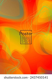 Vibrant Geometric Cover Design with Gradient and Abstract Lines, Figures for your Business.  Placard Fluid Rainbow Poster Design, Gradient Effect for Event.