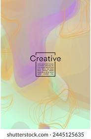 Vibrant Geometric Cover Design with Gradient and Abstract Lines, Figures for your Business.  Banner Fluid Rainbow Poster Design, Gradient Effect for Performance.