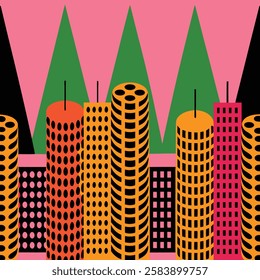 Vibrant geometric cube pattern vector art illustration with a colorful modern design, perfect for packaging, digital graphics, and creative branding.