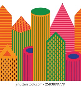 Vibrant geometric cube pattern vector art illustration with a colorful modern design, perfect for packaging, digital graphics, and creative branding.