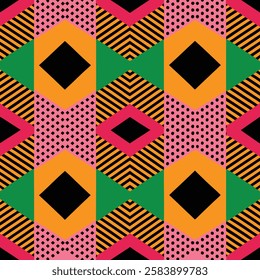 Vibrant geometric cube pattern vector art illustration with a colorful modern design, perfect for packaging, digital graphics, and creative branding.